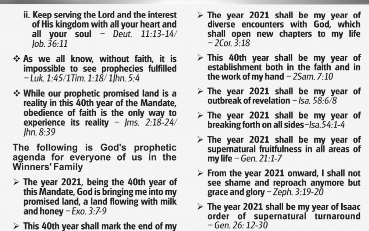 2021 WINNERS PERSONALIZED PROPHETIC DECLARATION