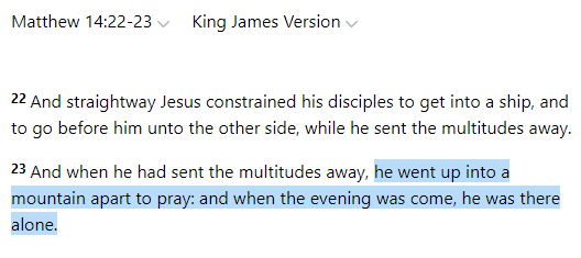 Where did Jesus do devotion