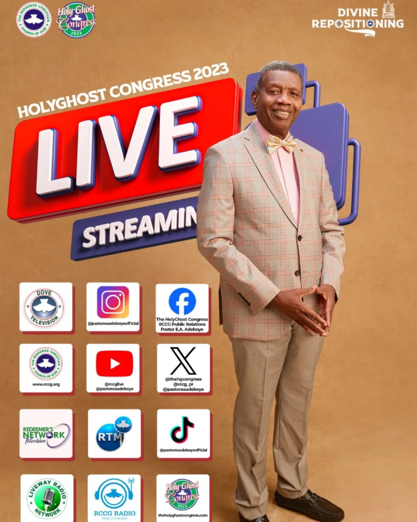 Where to Watch RCCG Holy Ghost Congress 2023