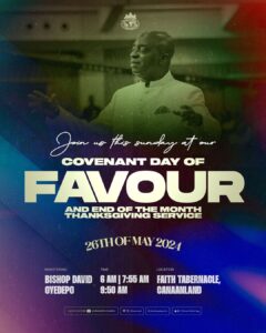 Winners Chapel Covenant Day of Favour May 2024